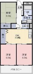 LIMPIA 江口(3DK/3階)の間取り写真