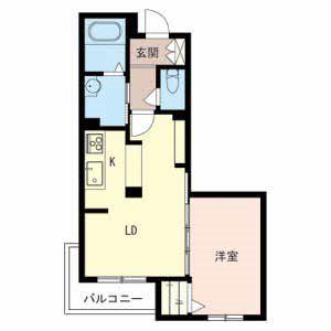 アミティ5(1LDK/3階)の間取り写真