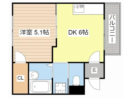 セイコーズマンション川崎(1DK/1階)の間取り写真