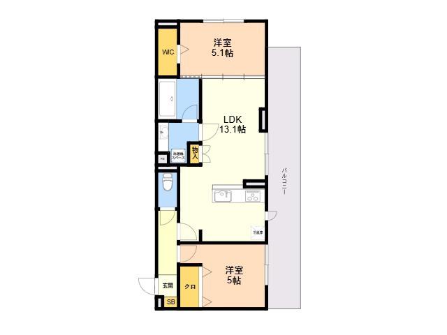DーROOM今宿駅前1丁目(2LDK/3階)の間取り写真