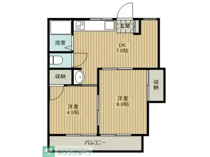 清水マンション(2DK/2階)の間取り写真