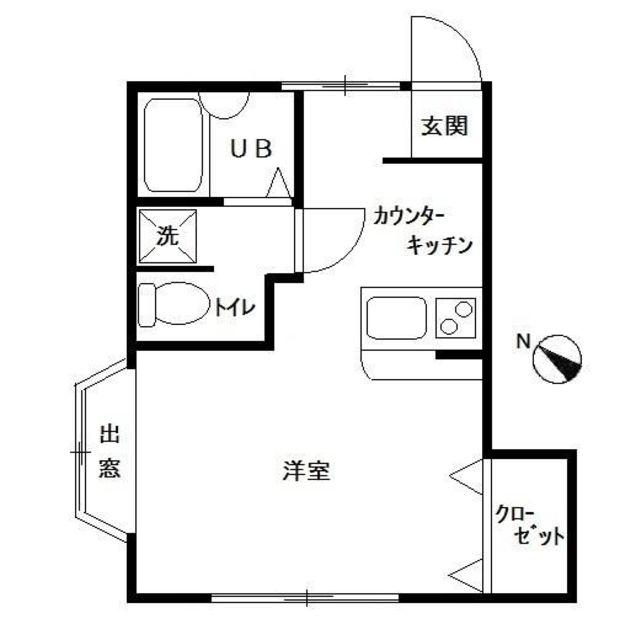 ハイムメイプル(ワンルーム/2階)の間取り写真