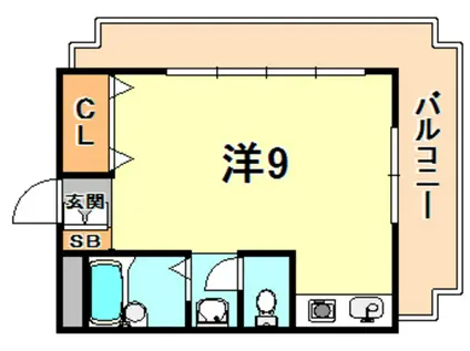 グランディア篠原弐番館(ワンルーム/3階)の間取り写真