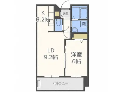 グランコート山鼻(1LDK/3階)の間取り写真