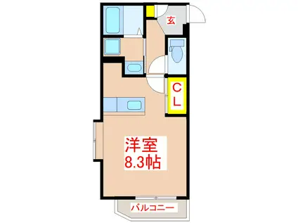 グランツ鴨池(ワンルーム/4階)の間取り写真