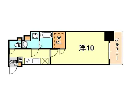 アスヴェル神戸元町2(1K/14階)の間取り写真