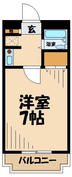 フローライト八王子堀之内(1K/2階)の間取り写真