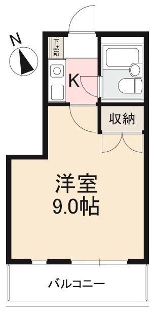 ハイム花園(1K/2階)の間取り写真