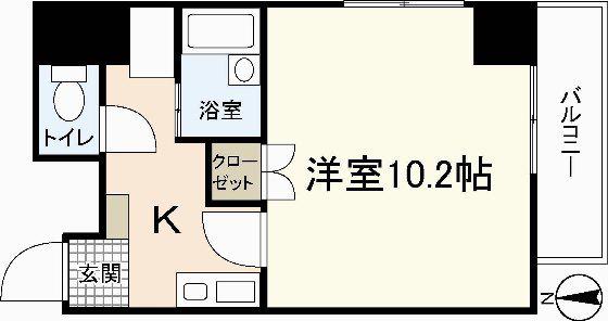 メゾン十日市(1K/5階)の間取り写真