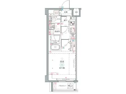 クレヴィスタ高砂II(1K/4階)の間取り写真