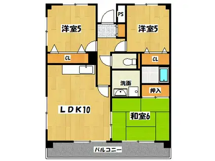 アネックス加藤(3LDK/3階)の間取り写真