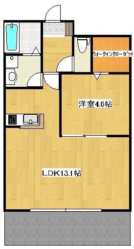 クロノス16月出(1LDK/9階)の間取り写真