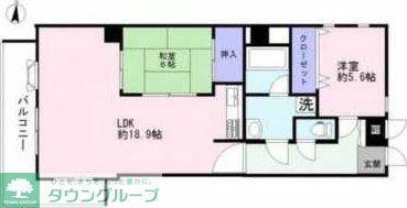 ニューウェルテラス生田(3LDK/6階)の間取り写真