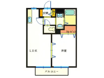 フォーシーズンII E棟(1LDK/1階)の間取り写真