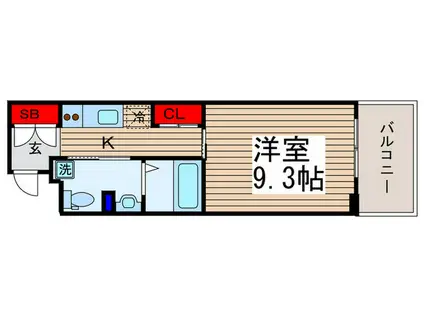 ボヌール門前仲町(1K/7階)の間取り写真