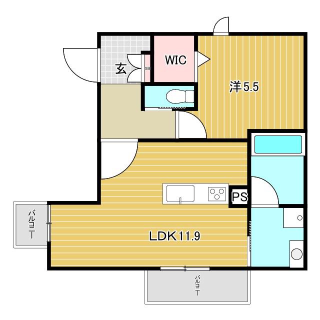 HEBEL MAISON ITM(1LDK/2階)の間取り写真