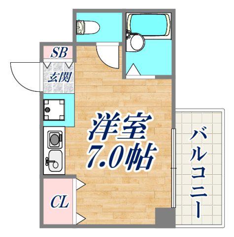 YS WORLD(ワンルーム/1階)の間取り写真