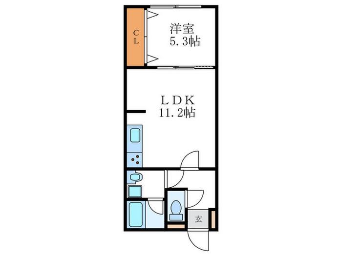 ホームズネオ桂(1LDK/1階)の間取り写真
