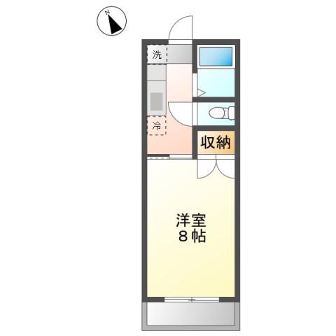 プレアール老松町II(1K/4階)の間取り写真