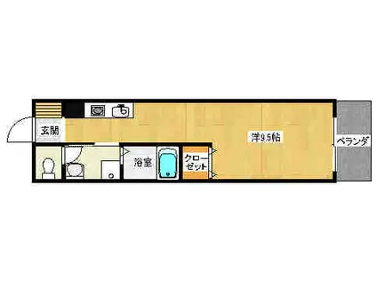 ウェンディコート(ワンルーム/1階)の間取り写真