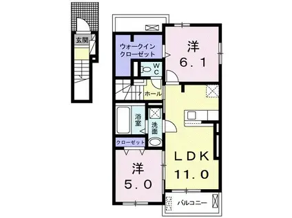 ライグッドVII A(2LDK/2階)の間取り写真