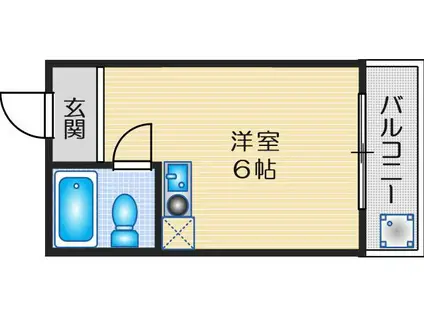 サンハイツ(ワンルーム/2階)の間取り写真