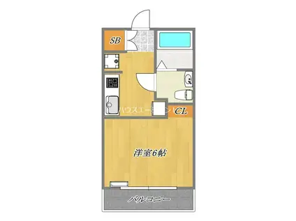 ピアフルールI(1K/1階)の間取り写真