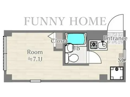 アムハイツ上北沢(ワンルーム/1階)の間取り写真