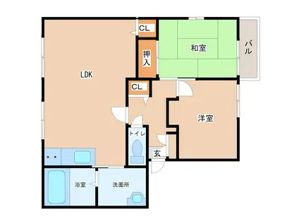 MAY美しが丘 C棟(2LDK/2階)の間取り写真