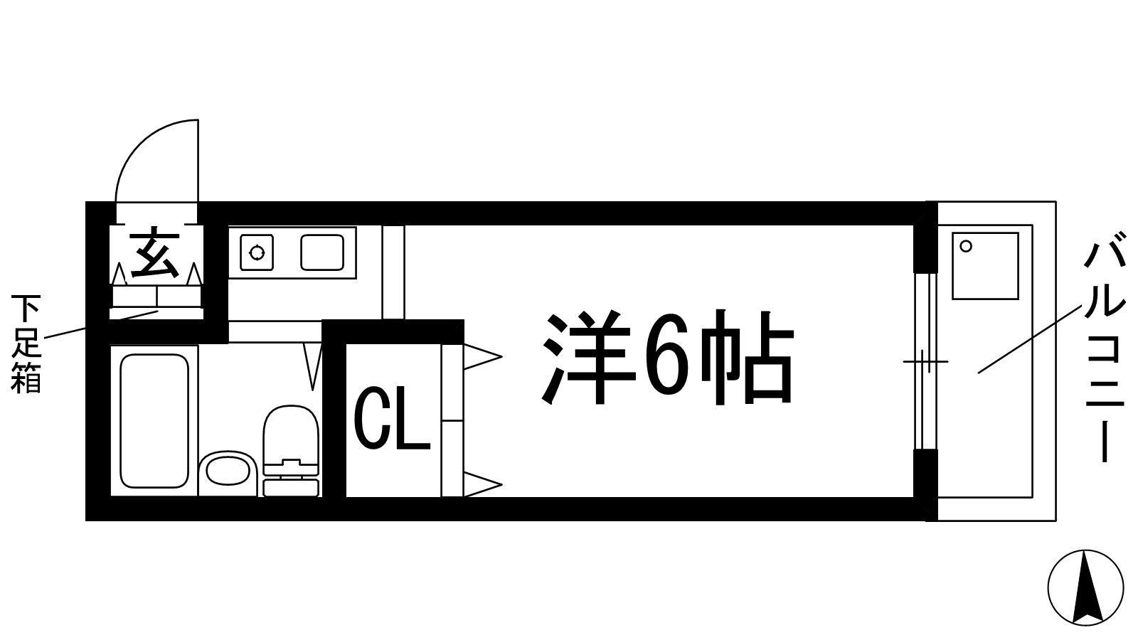 プティメゾン花屋敷(ワンルーム/2階)の間取り写真