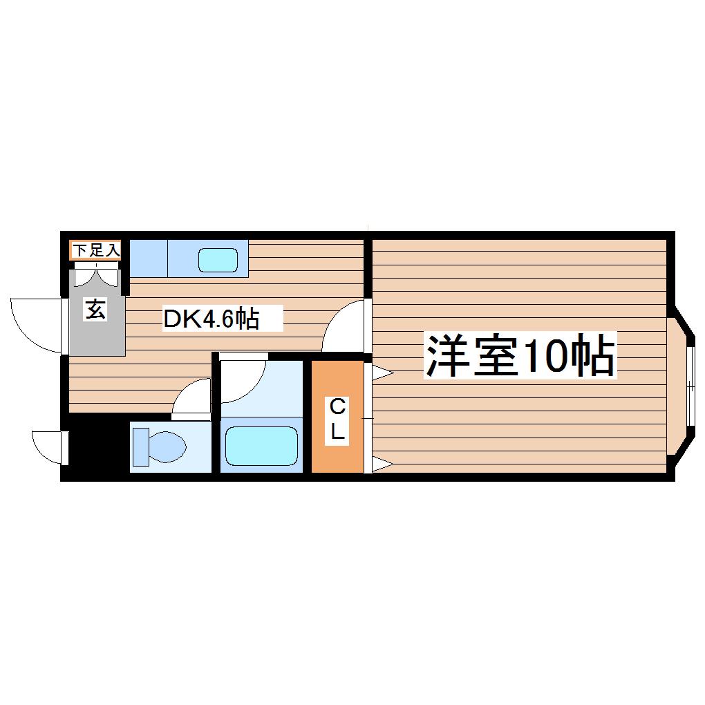 カルム参番館(1K/2階)の間取り写真