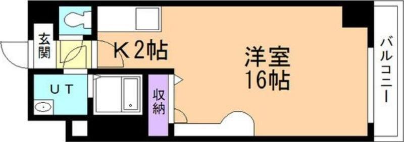 クレステージ北32(1K/2階)の間取り写真