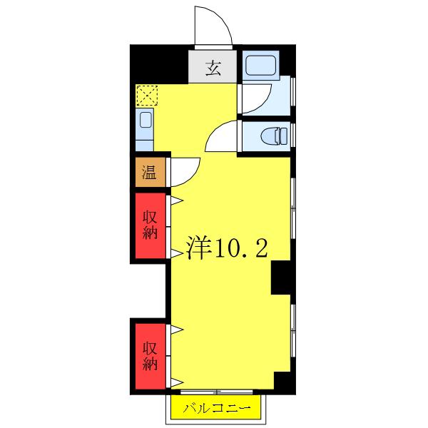 小瀬ビル(ワンルーム/2階)の間取り写真