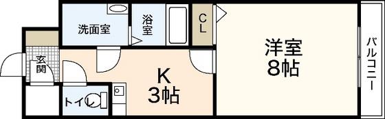 竹田ビル弐番館(1K/3階)の間取り写真