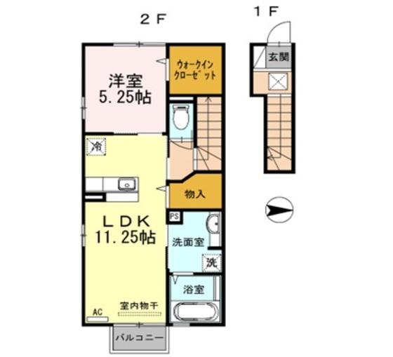 アルフィスタ IV(1LDK/2階)の間取り写真