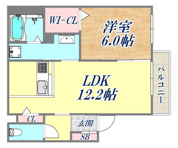 アリビオ(1LDK/2階)の間取り写真