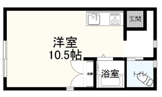 コンフォート上田(ワンルーム/2階)の間取り写真