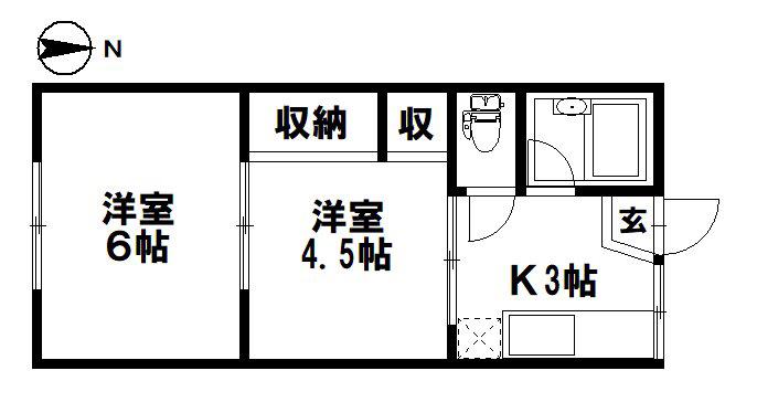 ノーベルハイム(2K/1階)の間取り写真