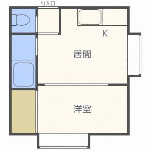 ホワイトパレスキタダI (1DK/3階)の間取り写真