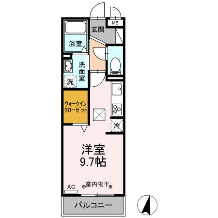 D-ROOM黄金(ワンルーム/1階)の間取り写真