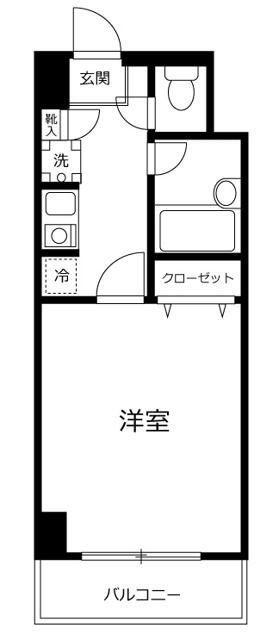 イトーピア六本木(1K/5階)の間取り写真