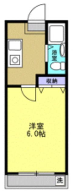 丘の上ハイム(1K/1階)の間取り写真