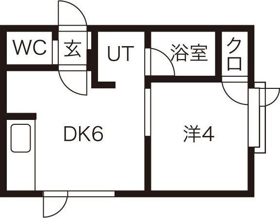 グロリア南郷(1DK/2階)の間取り写真