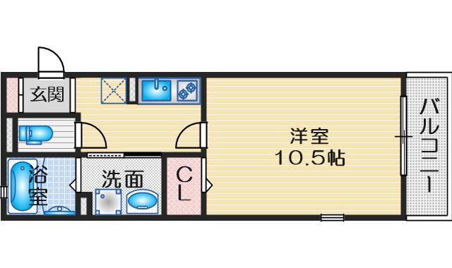 パセオ寿(1K/1階)の間取り写真
