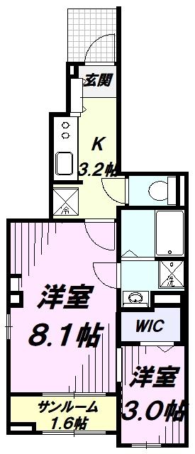 メゾンエレガンテ(1SK/1階)の間取り写真