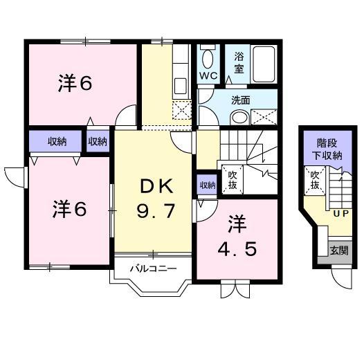 ソフィーシアB(3LDK/2階)の間取り写真
