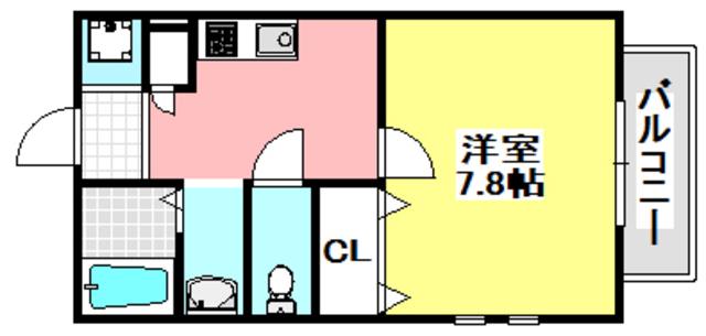 ネオメゾン小山B棟(1K/1階)の間取り写真