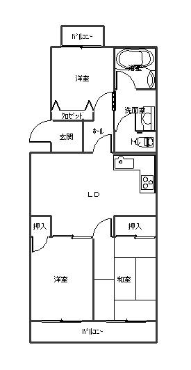 ダイヤモンドマンション1号館(3LDK/5階)の間取り写真