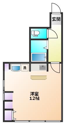 K&Kビル(ワンルーム/3階)の間取り写真