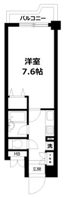 朝日シティパリオ板橋本町(1K/2階)の間取り写真